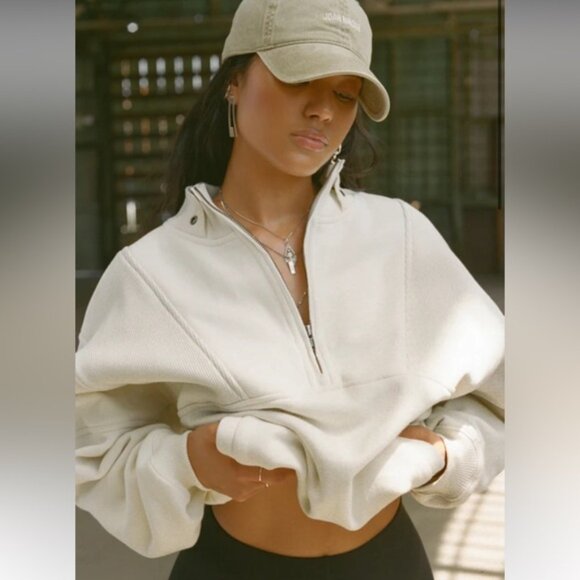 EUC Joah Brown Retro Half Zip Hoodie - Picture 1 of 10